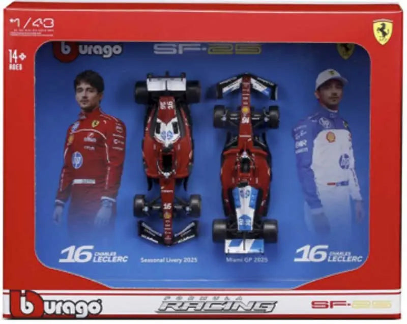 1:43 f1 Ferrari Sf - 25 2025 Leclerc Driver Two Pack