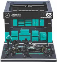 1:43 f1 Mercedes Amg w16 2025 Pit Pass Diorama Russell