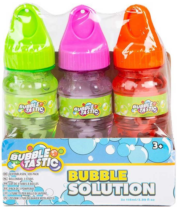 3 Pack Bubble w/3asst Colr Cap