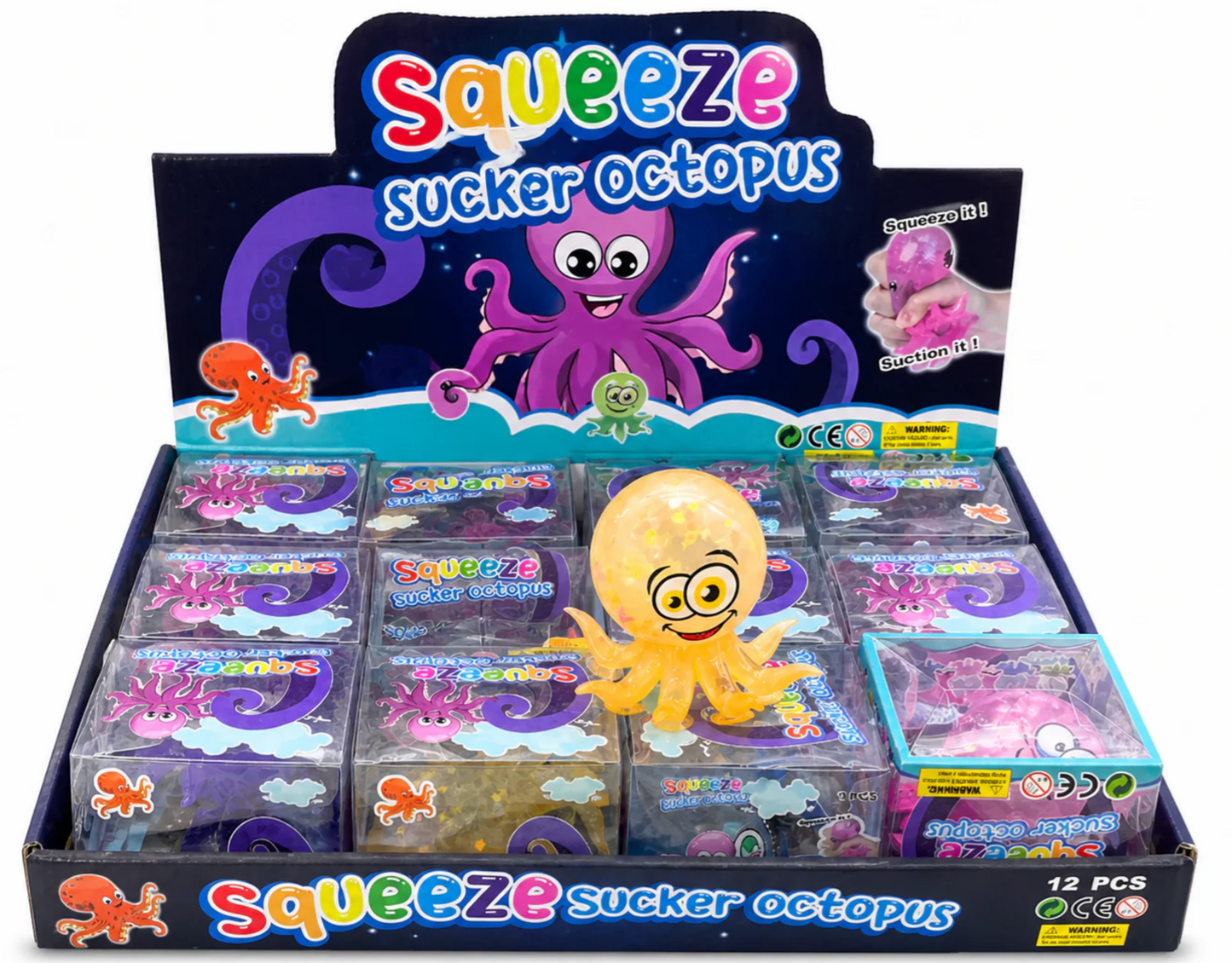 Squishy Octopus 4 Assorted Colours