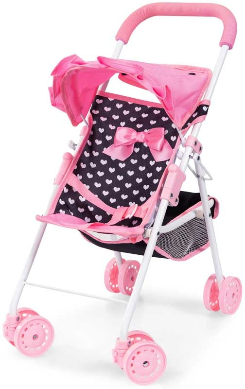 Bayer Design Dolls Buggy - Pink And Black