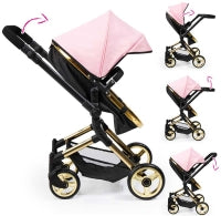 Bayer Design Dolls Pram Neo Vario - Pink And Black