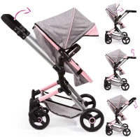 Bayer Design Dolls Pram Neo Vario -pink And Grey