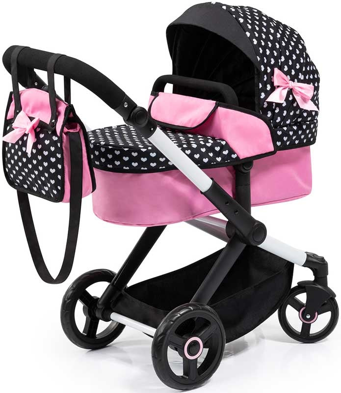 Bayer Design Dolls Pram Xeo - Pink And Black