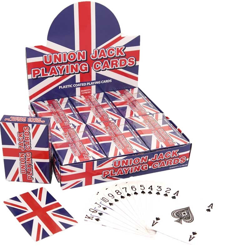 Cards Playing Union Jack Plastic Coated 9x6cm