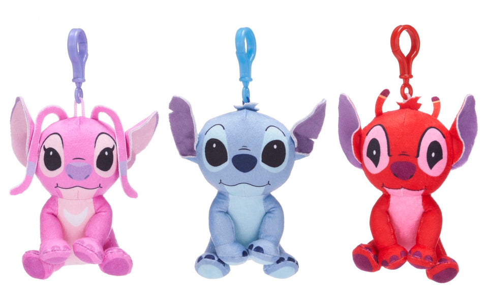 Unclejay's 11.5cm Disney Lilo & Stitch Plush Toy Keyring Bag Clips - Lilo, Stitch, and Leroy Variations