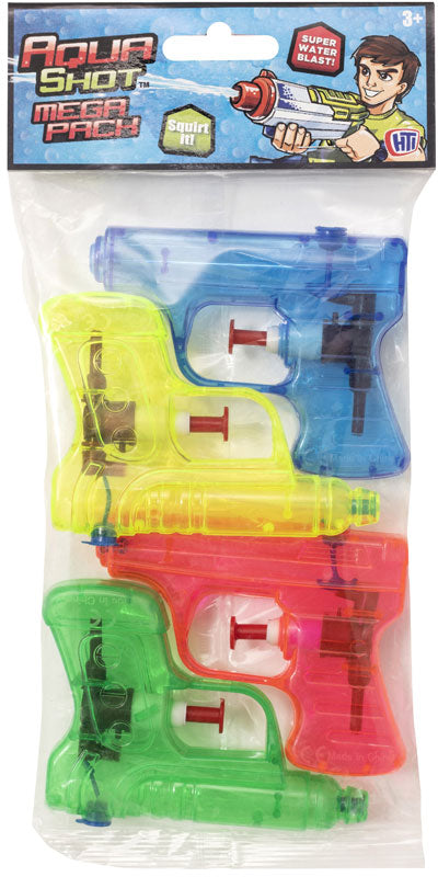 Aqua Shot Mega Pack - 4 Water Guns for Kids Summer Fun