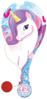 Paddle Bat/ball Unicorn Wooden 22cm Assorted