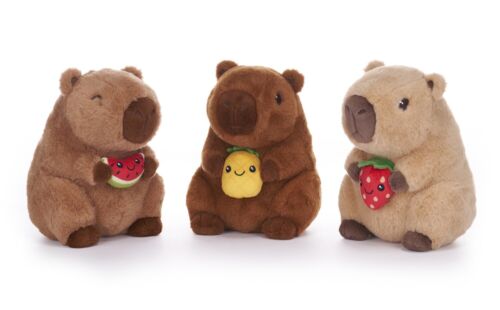 Capybara with Fruit 22 cm Plush Trio