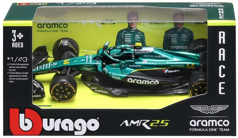 1:43 f1 Aston Martin amr25 2025 Alonso In 12pc Dispenser
