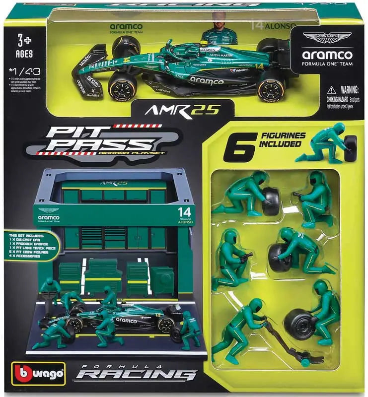1:43 f1 Aston Martin amr25 2025 Pit Pass Diorama Stroll