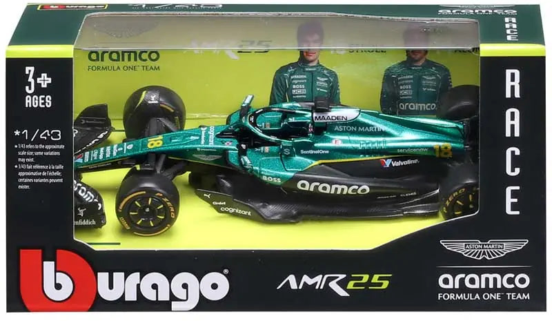 1:43 f1 Aston Martin amr25 2025 Stroll In 12pc Dispenser