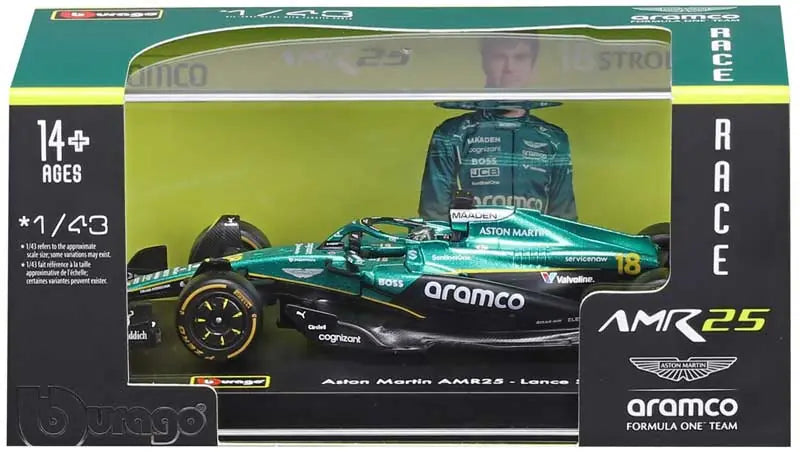 1:43 f1 Aston Martin amr25 2025 Stroll With Helmet
