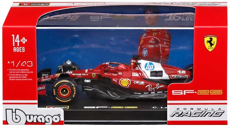 1:43 f1 Ferrari Sf - 25 2025 Leclerc With Helmet