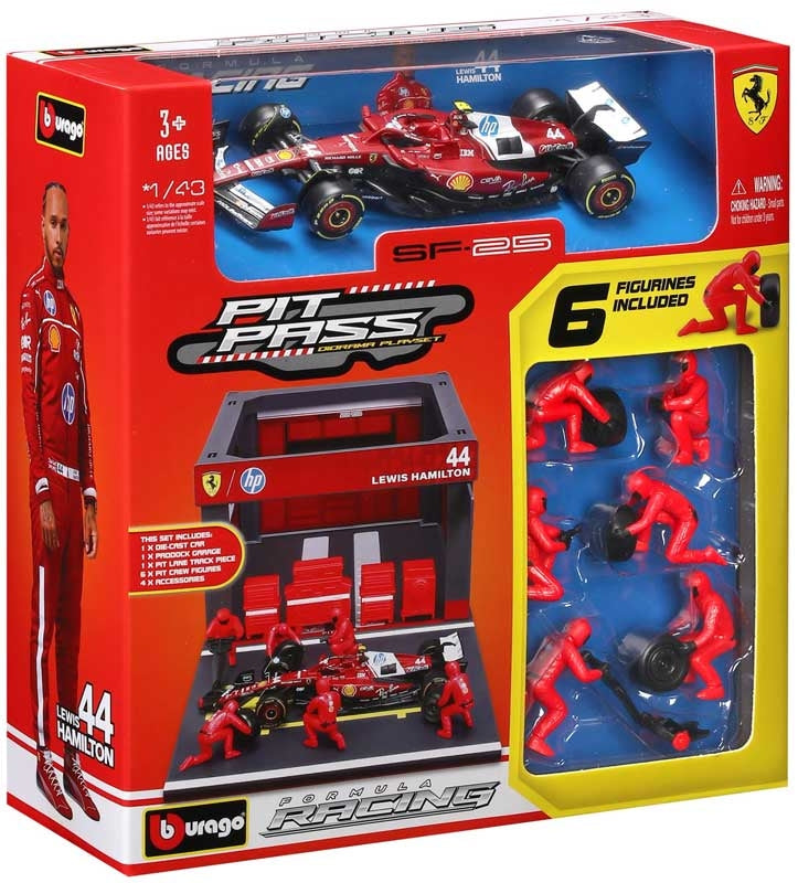 1:43 f1 Ferrari Sf - 25 2025 Pit Pass Diorama Hamilton