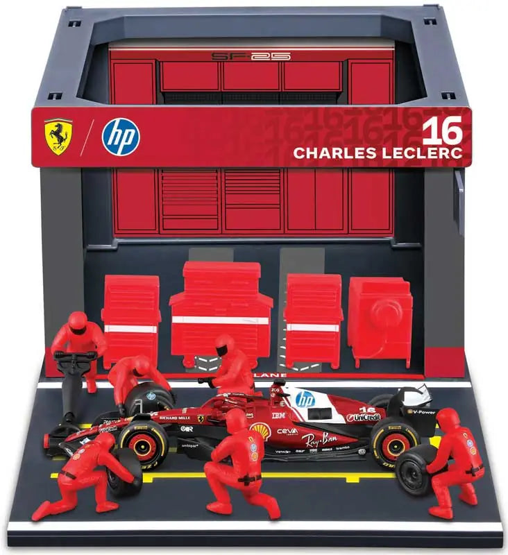 1-43-f1-ferrari-sf-25-2025-pit-pass-diorama-leclerc