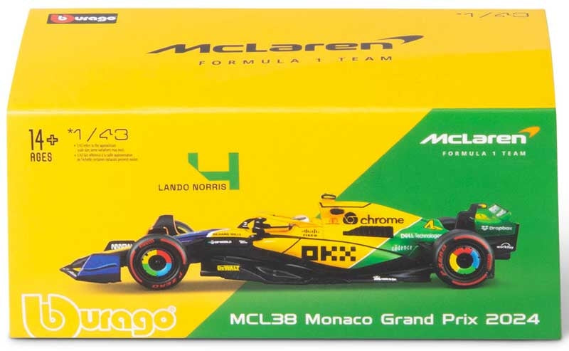 1:43 f1 Mclaren mcl38 2024 With Helmet Norris Senna Livery
