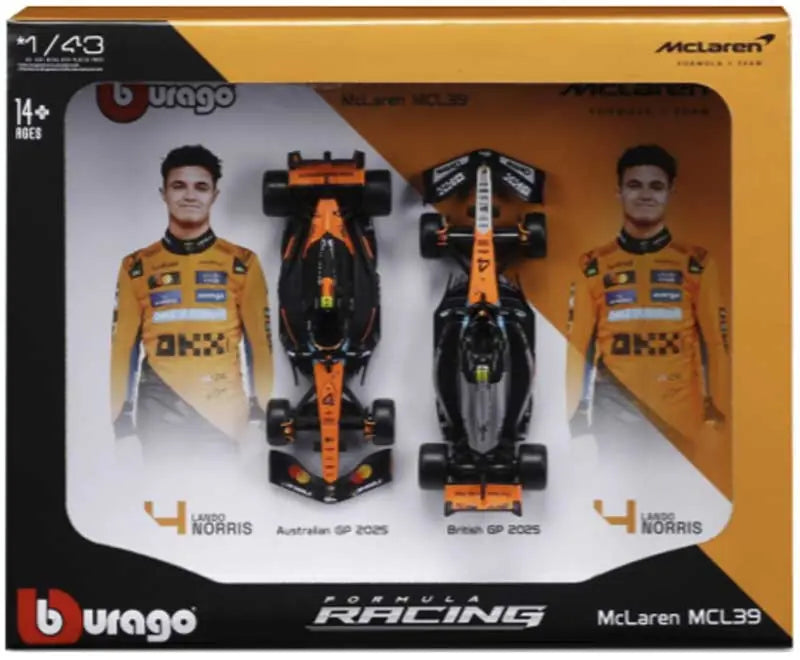 1:43 f1 Mclaren mcl39 2025 Norris Driver Two Pack