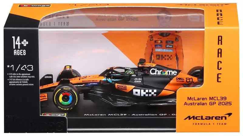 1:43 f1 Mclaren mcl39 2025 Piastri With Helmet