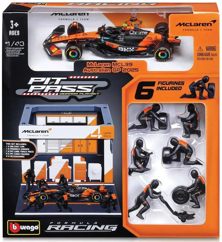 1:43 f1 Mclaren mcl39 2025 Pit Pass Diorama Norris