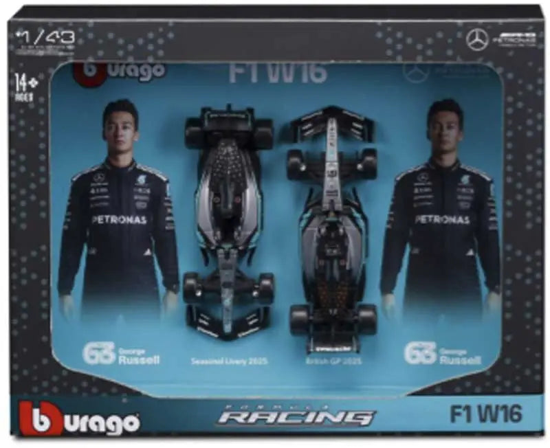 1:43 f1 Mercedes Amg w16 2025 Russell Driver Two Pack