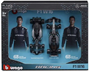1:43 f1 Mercedes Amg w16 2025 Russell Driver Two Pack