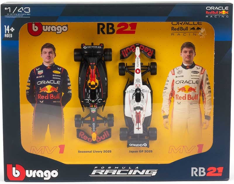 1:43 f1 Red Bull Racing rb21 2025 Verstappen Driver Two Pack