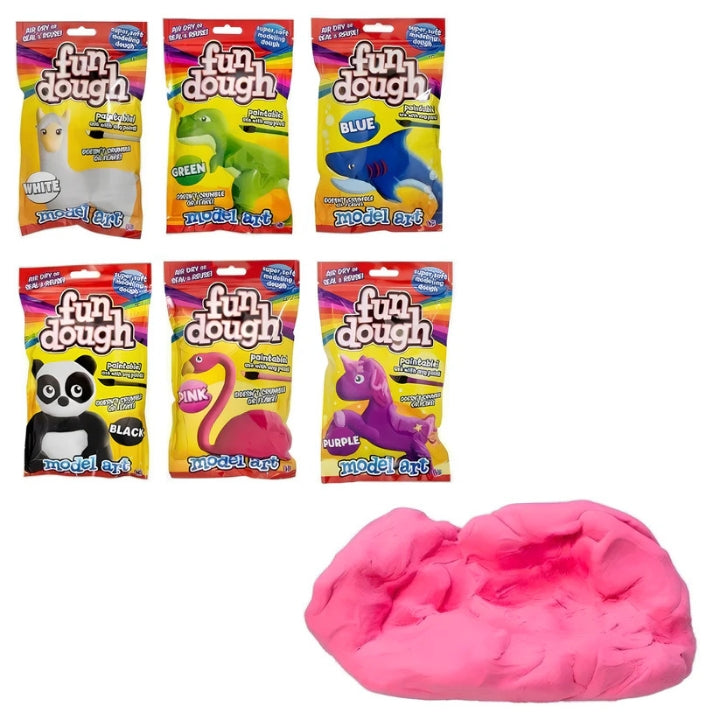 Fun Dough Model Art Mini Dough Set - 6 Assorted Colors, 23 x 14 x 2.5 cm, Ages 3+