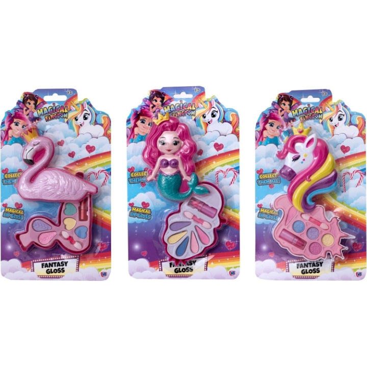 Fantasy Gloss Makeup Kit for Kids - Flamingo, Mermaid, Unicorn Assorted Designs, 23.5 cm