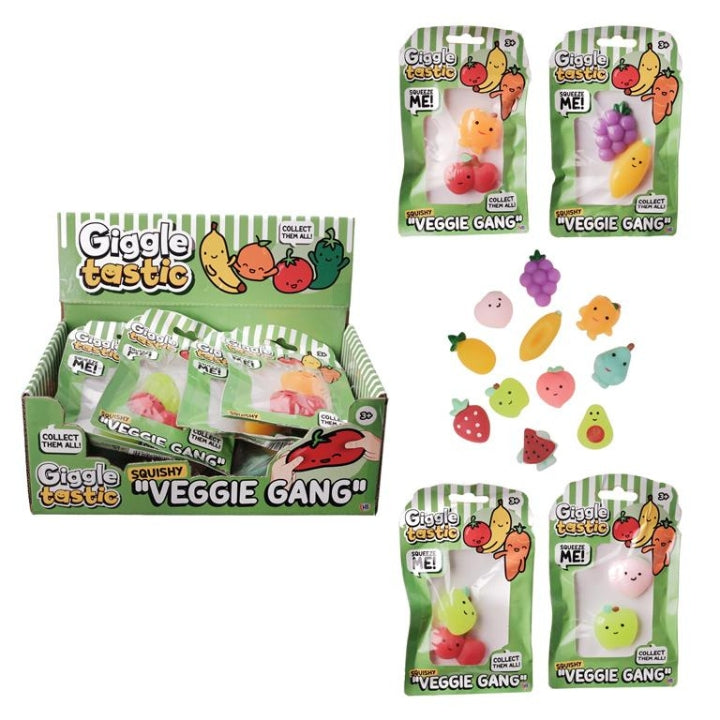 Veggie Squishy Gang 2-Pack - Cute Vegetable-Inspired Sensory Toys for Kids