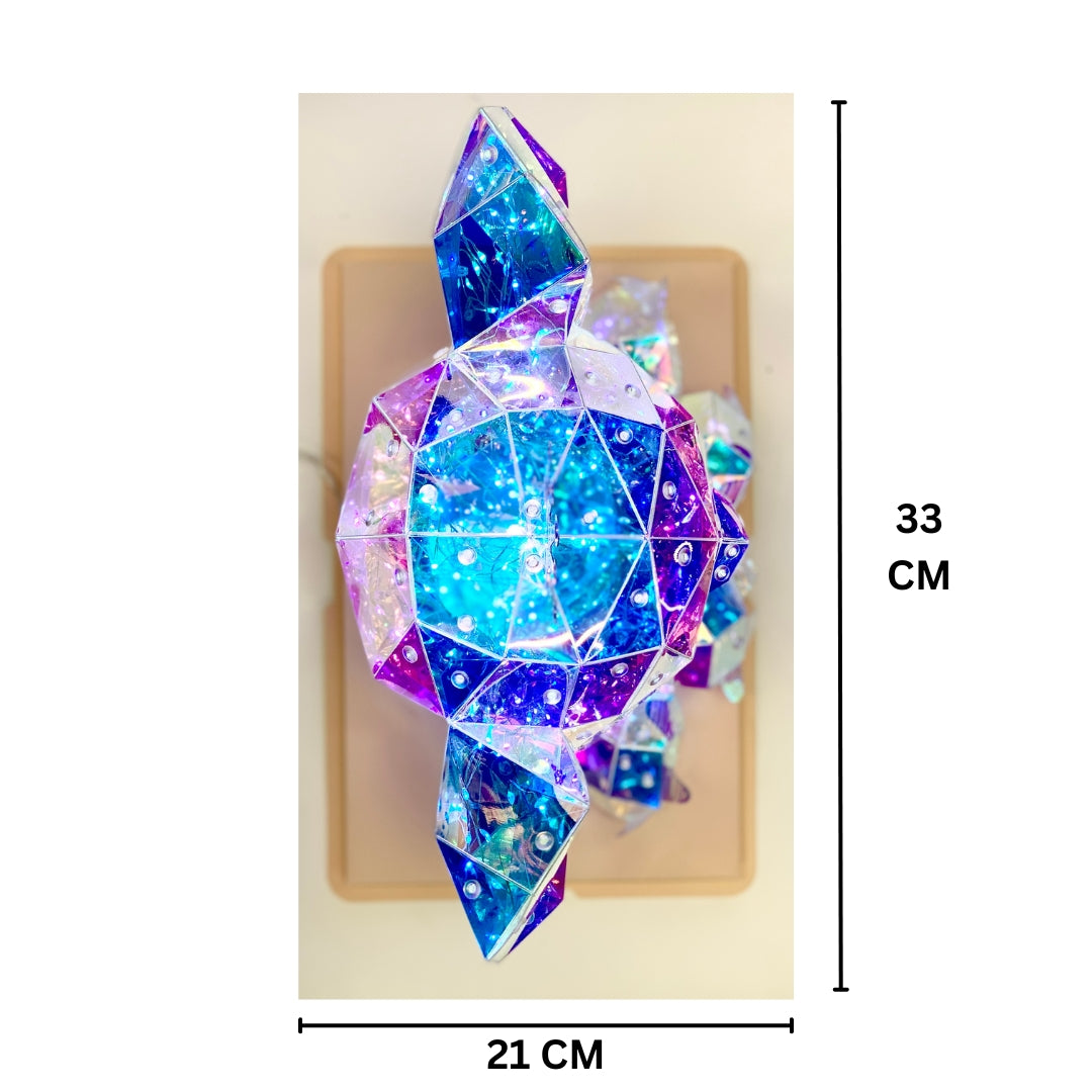 Illuminated Crystal Geometric Koala Figurine with Crown and LED Lighting USB-Powered (33CM)