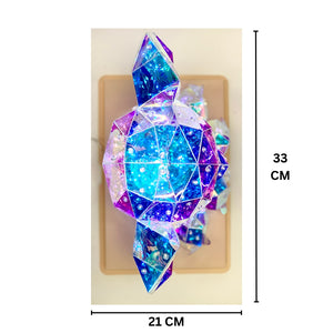 Illuminated Crystal Geometric Koala Figurine with Crown and LED Lighting USB-Powered (33CM)