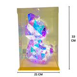 Illuminated Crystal Geometric Koala Figurine with Crown and LED Lighting USB-Powered (33CM)