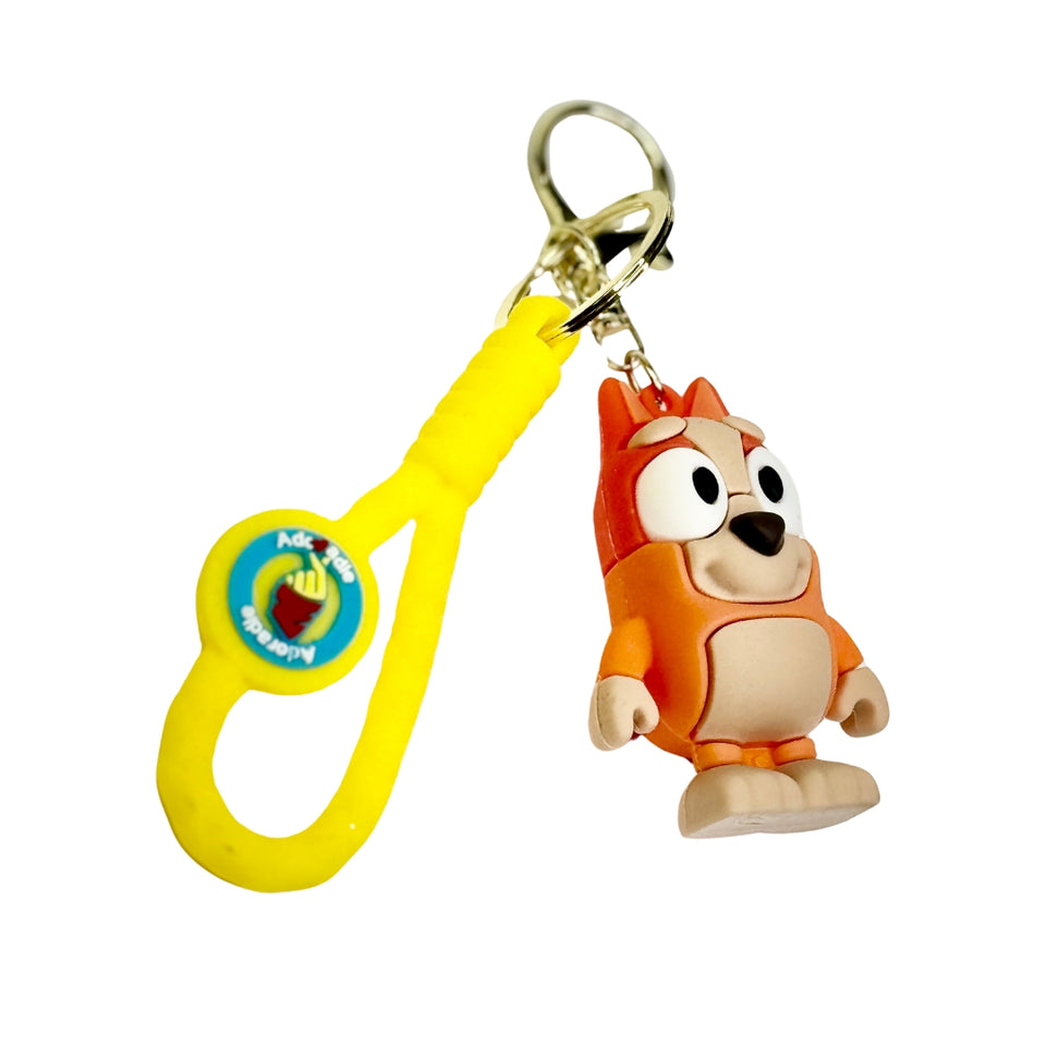 Handmade New Blue Dog And Orange Dog Keyring Bag Charm Keychain Cartoon Kids Gift Toy Bag Pendant Key Ring