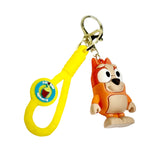 Handmade New Blue Dog And Orange Dog Keyring Bag Charm Keychain Cartoon Kids Gift Toy Bag Pendant Key Ring