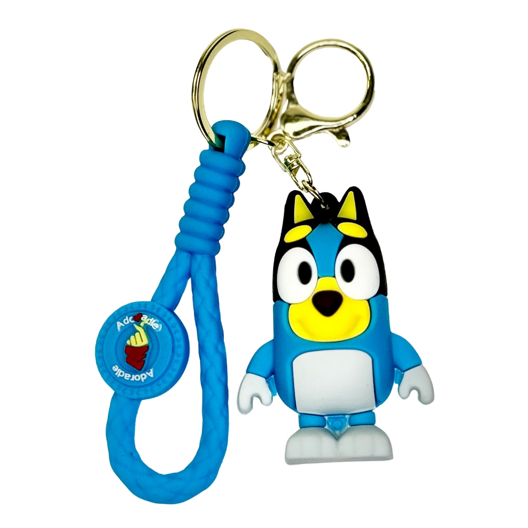 Bluey and Bingo Keyring Bag Charm Keychain Cartoon Kids Gift Toy Bag Pendant Key Ring