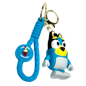 Handmade New Blue Dog And Orange Dog Keyring Bag Charm Keychain Cartoon Kids Gift Toy Bag Pendant Key Ring