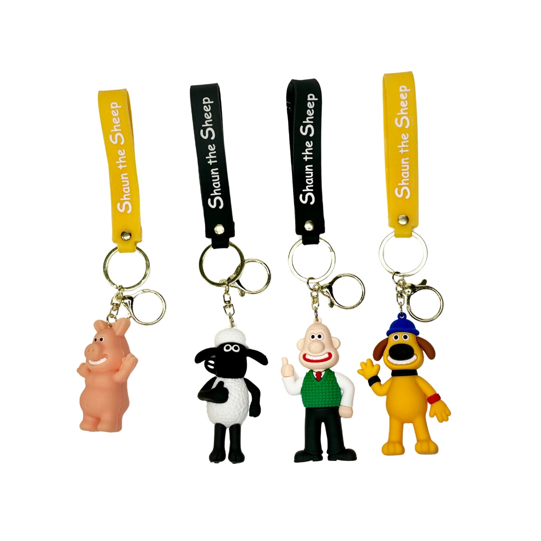 Shaun The Sheep Keychain Keyring Pendant Bag Pom Charm