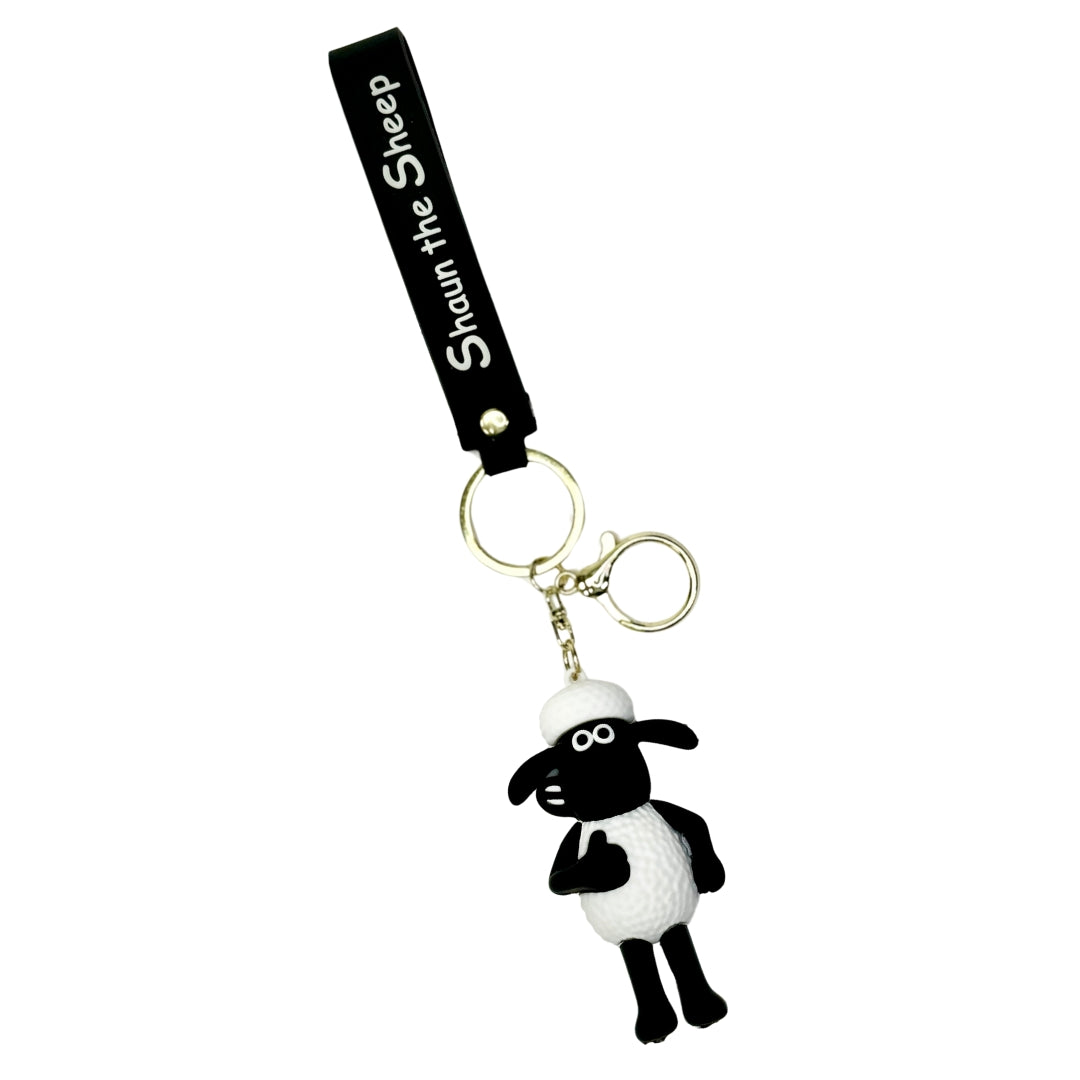 Shaun The Sheep Keychain Keyring Pendant Bag Pom Charm
