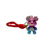 Handmade Cute Bear Keychain, for Men Women Boy Girl , with Creative Braided Rope Resin Animal Pendant Metal Key Ring