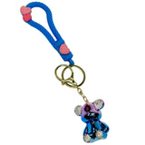 Handmade Cute Bear Keychain, for Men Women Boy Girl , with Creative Braided Rope Resin Animal Pendant Metal Key Ring