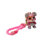 Handmade Cute Bear Keychain, for Men Women Boy Girl , with Creative Braided Rope Resin Animal Pendant Metal Key Ring