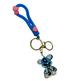 Handmade Cute Bear Keychain, for Men Women Boy Girl , with Creative Braided Rope Resin Animal Pendant Metal Key Ring