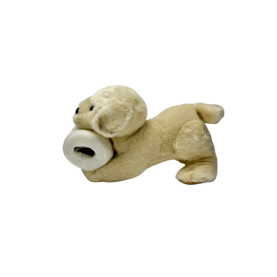 Adorable Plush Puppy Toy Holding a Roll - Cuddly Companion for Kids