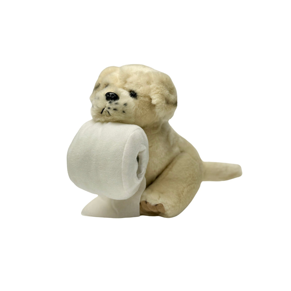 Adorable Plush Puppy Toy Holding a Roll - Cuddly Companion for Kids