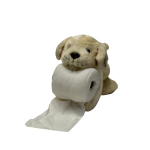 Adorable Plush Puppy Toy Holding a Roll - Cuddly Companion for Kids