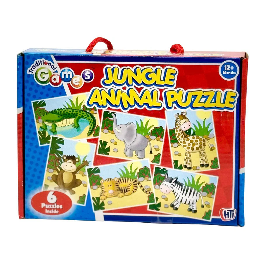 Jungle Animal Puzzle Set - 6 Fun Animal Puzzles for Kids (12+ Months)