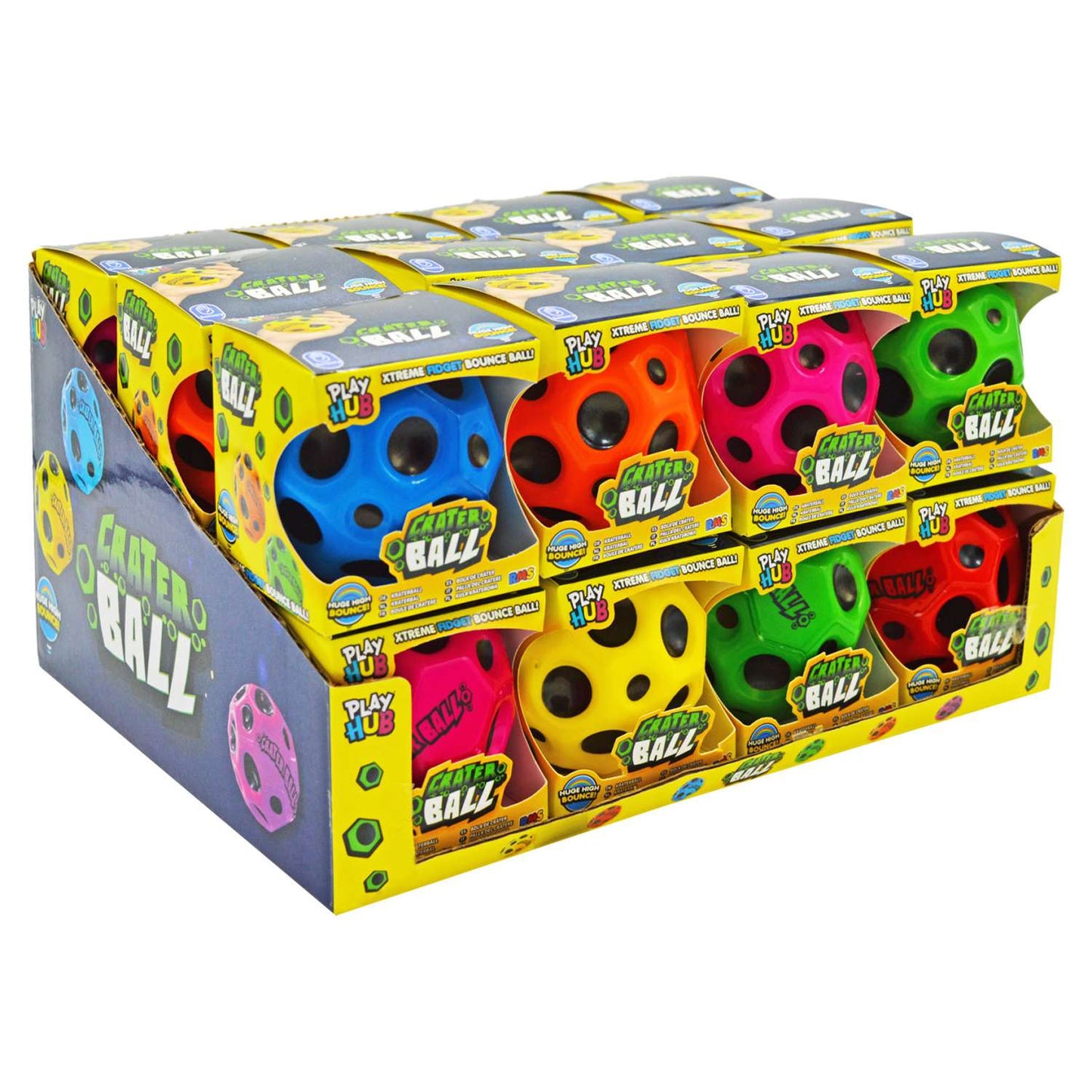 Crater Ball Xtreme Fidget Bounce Ball - Fun 6.5cm Toy in Random Color