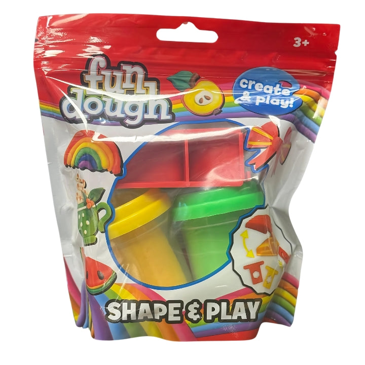 Shape & Play Fun Dough Set - Colorful Dough with Molds, 23 x 14 x 2.5 cm, Ages 3+