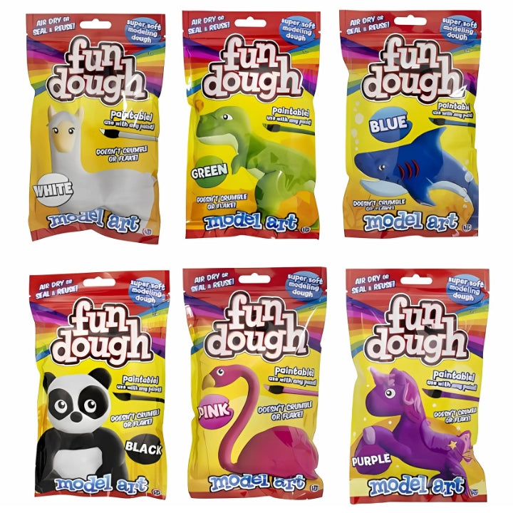 Fun Dough Model Art Mini Dough Set - 6 Assorted Colors, 23 x 14 x 2.5 cm, Ages 3+